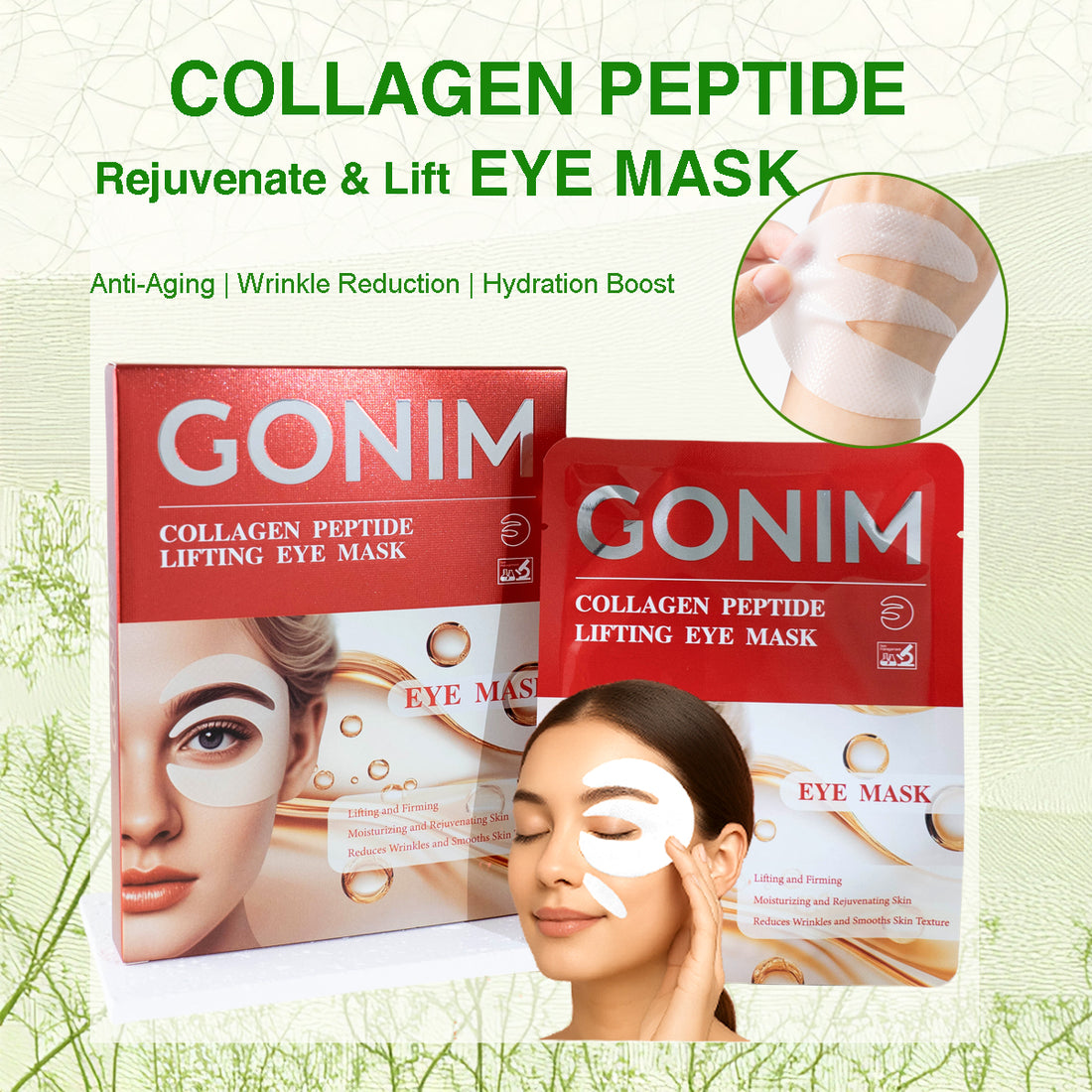 GONIM Triple Collagen Peptide Lifting Eye Mask (4 pairs) Ship from LA